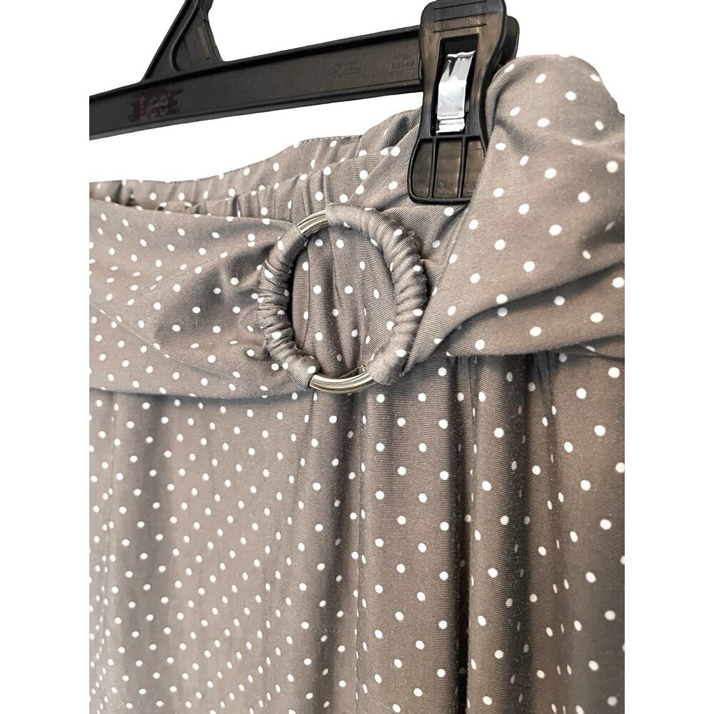 Robert Louis Gray Polka Dot Maxi Skirt Women’s Large Stretch Belted Long Skirt - Picture 4 of 7